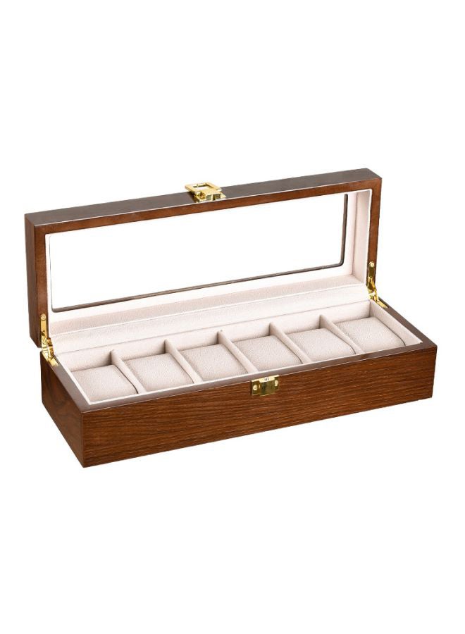 بيوينتي صندوق منظم لساعات اليد مصنوع من الخشب يتسع لـ 6 ساعات unisex - Image 1