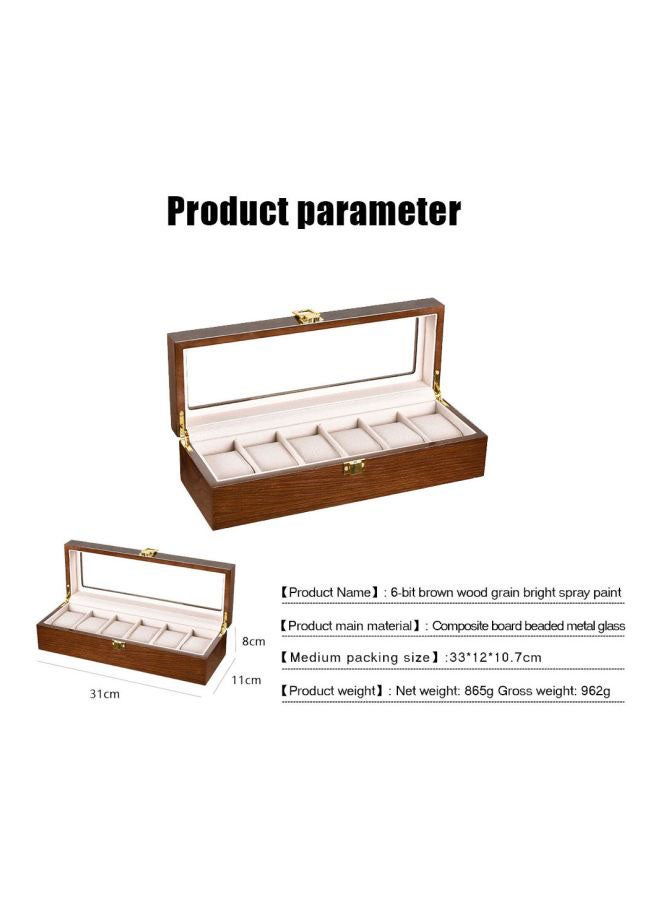 بيوينتي صندوق منظم لساعات اليد مصنوع من الخشب يتسع لـ 6 ساعات unisex - Image 3