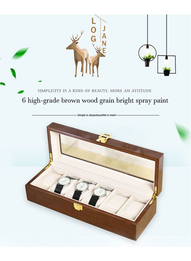 بيوينتي صندوق منظم لساعات اليد مصنوع من الخشب يتسع لـ 6 ساعات unisex - Image 5