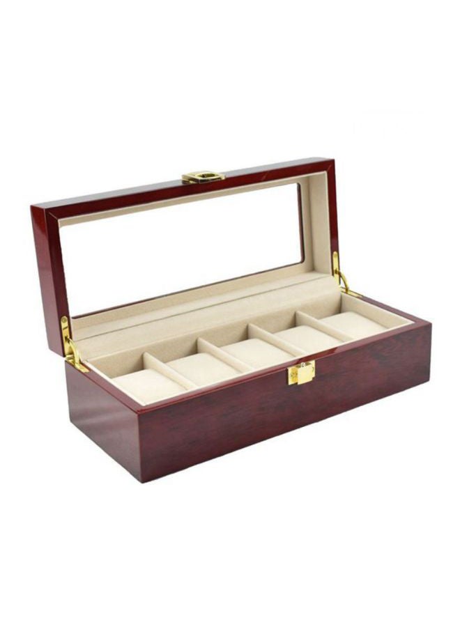 بيوينتي صندوق خشبي لتنظيم الساعات مزود بعدد 5 فتحات unisex - Image 1