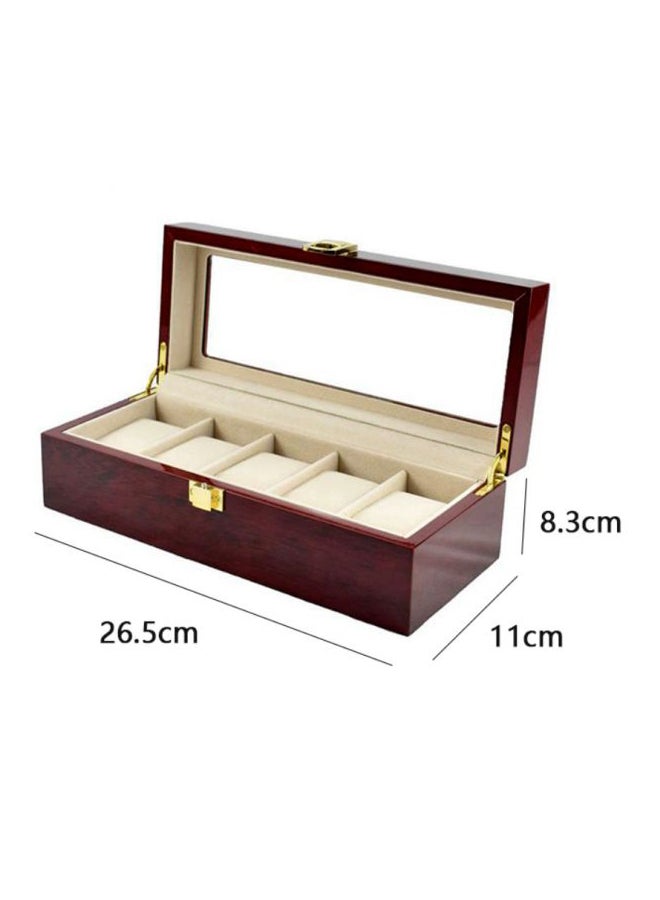 بيوينتي صندوق خشبي لتنظيم الساعات مزود بعدد 5 فتحات unisex - Image 2