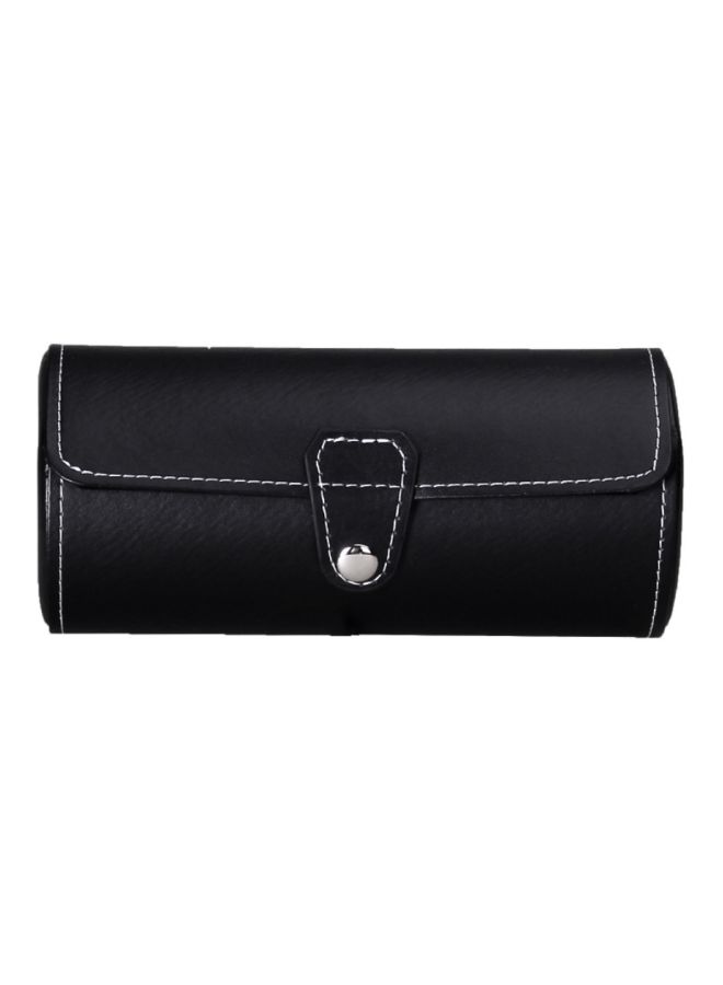 Beauenty unisex 3-Slot Cylinder PU Leather Watch Box - Image 2
