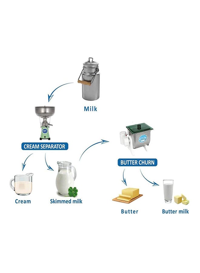 Milky Electric Butter Churning/Extractor Machine 550W 10 L 550 W FJ 10 Silver/Green - Image 2