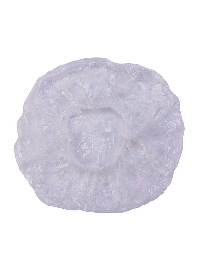 100-Piece Disposable Waterproof Shower Cap Set Clear - Image 3