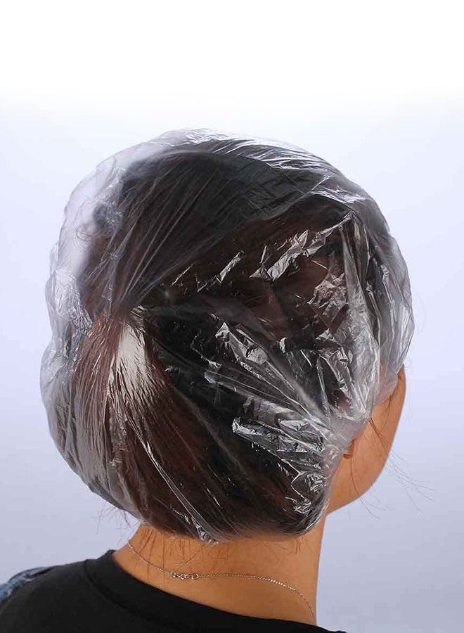 100-Piece Disposable Waterproof Shower Cap Set Clear - Image 4