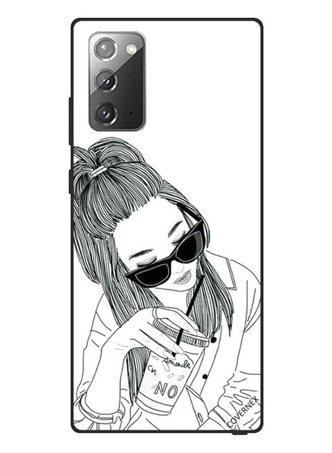 Protective Case Cover For Samsung Galaxy Note20 Doodle Girl Drinking