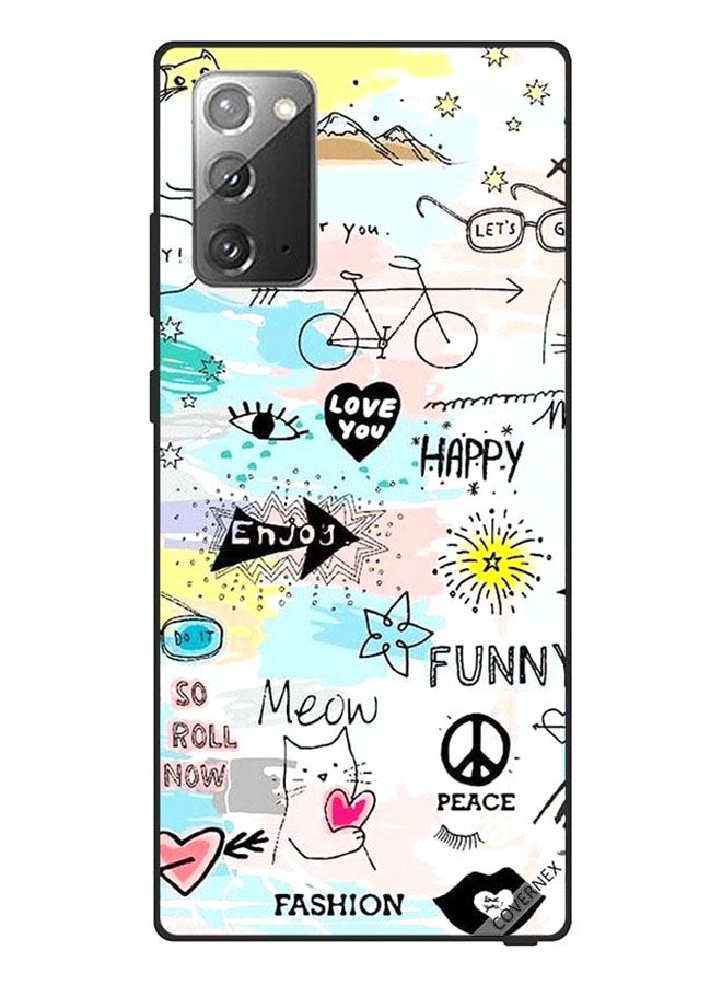 Covernex Protective Case Cover For Samsung Galaxy Note20 Doodle Meow Enjoy - Image 1