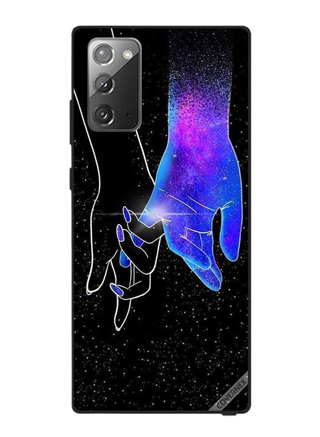 Covernex Protective Case Cover For Samsung Galaxy Note 20 Holding Small Finger Blue & Black - Image 1