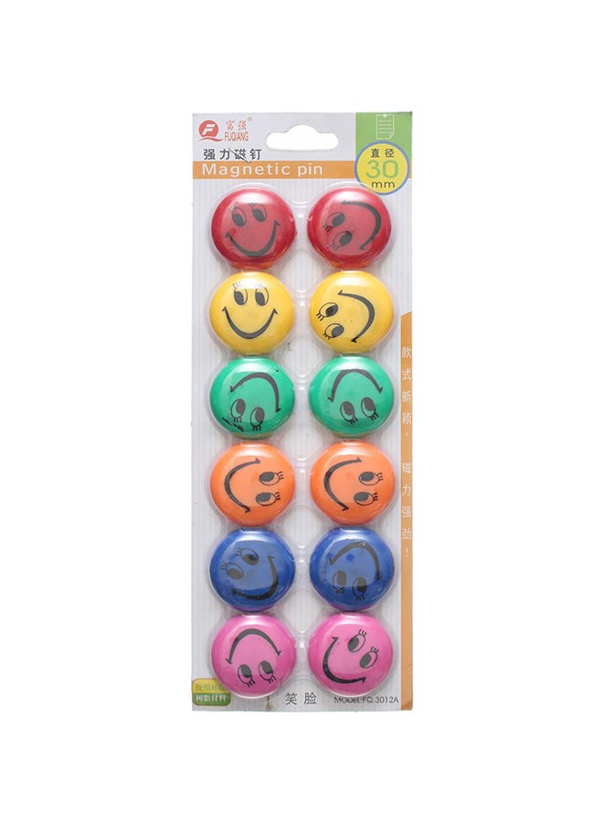 Generic 12-Piece Emoji Magnetic Button Set Multicolor 