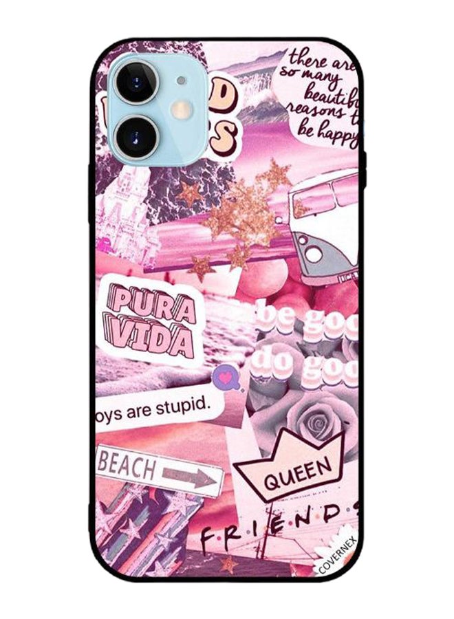 Covernex Apple iPhone 12 Protective Case Cover Printed Featuring Girly Hashtags Pink DESIGN_0696 - Image 1