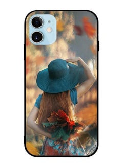 Protective Case  Cover For Apple iPhone 12 Hat Girl Hiding Love Leaves