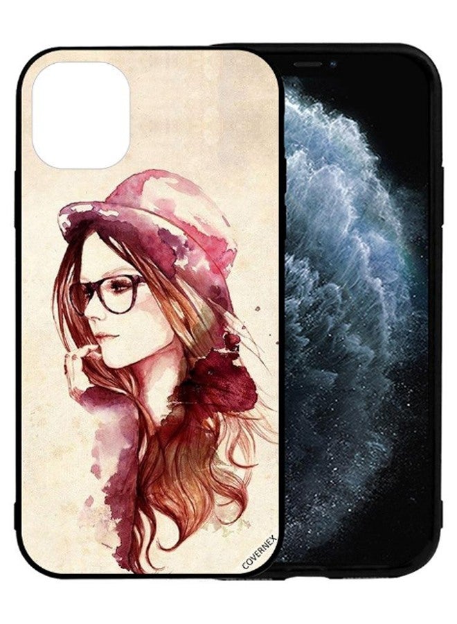 Covernex Protective Case Cover For Apple iPhone 12 mini Cute Girl Wear Hat And Glass - Image 2