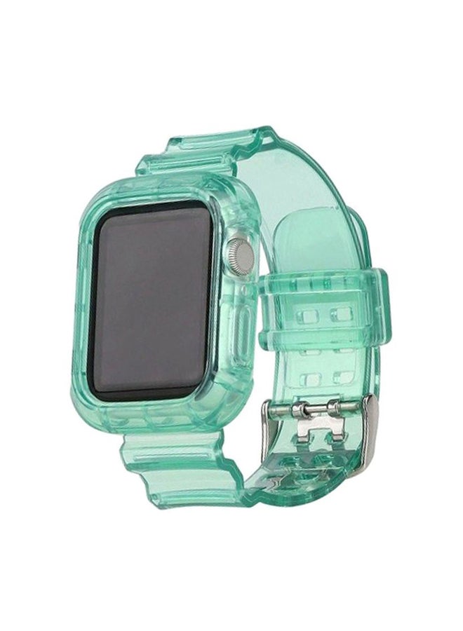 MARGOUN Transluscent Fluorescent Replacement Band For Apple Watch 42/44 mm Green - Image 1