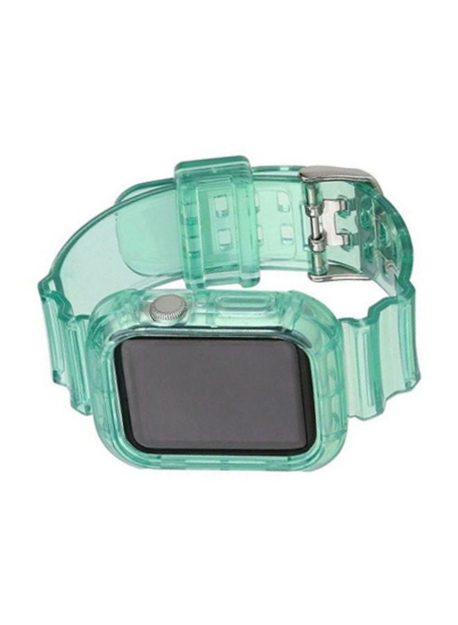 MARGOUN Transluscent Fluorescent Replacement Band For Apple Watch 42/44 mm Green - Image 2