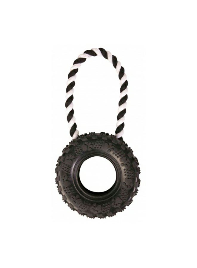 تريكسي لعبة بتصميم إطار مطاطي على حبل للكلاب أسود 31سم