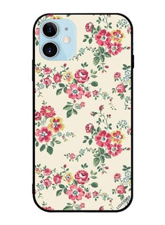 Protective Case Cover For Apple iPhone 12 mini Small Flowers With Green Leaves Floral Pattern