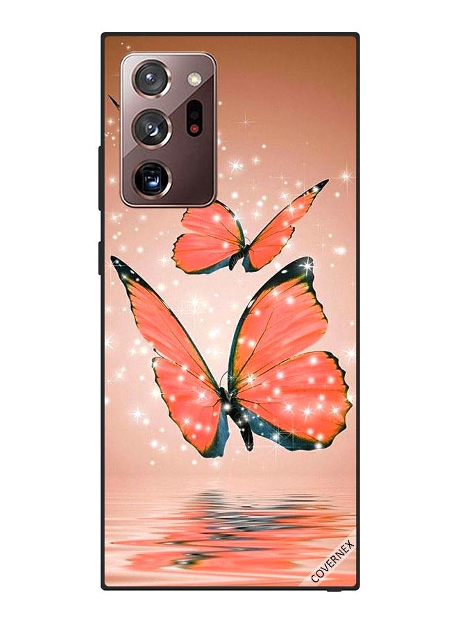 Covernex Protective Case Cover For Samsung Galaxy Note20 Ultra Orange Colour Three Butterflies