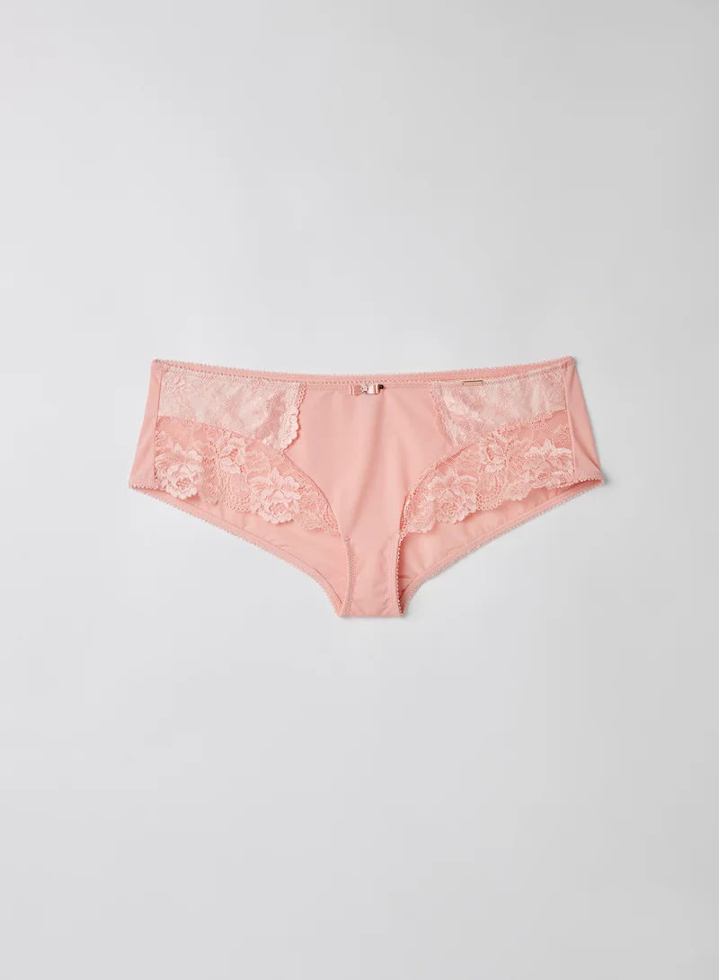 PARFAIT Lace Trim Hipster Briefs Pink Parfait