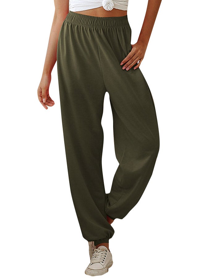 Elastic Ankle Loose Sports Sweatpants Green