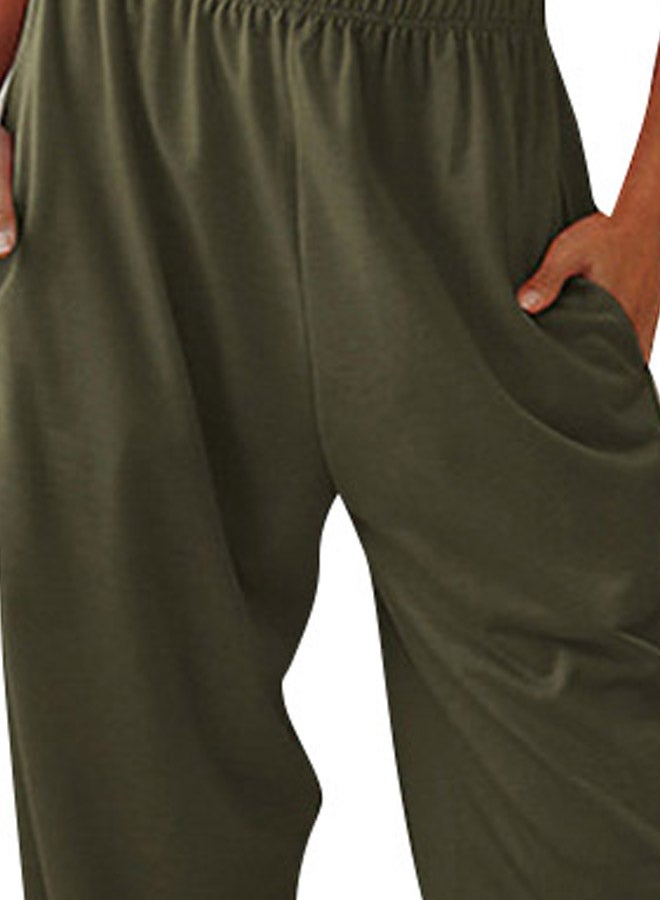 Elastic Ankle Loose Sports Sweatpants Green