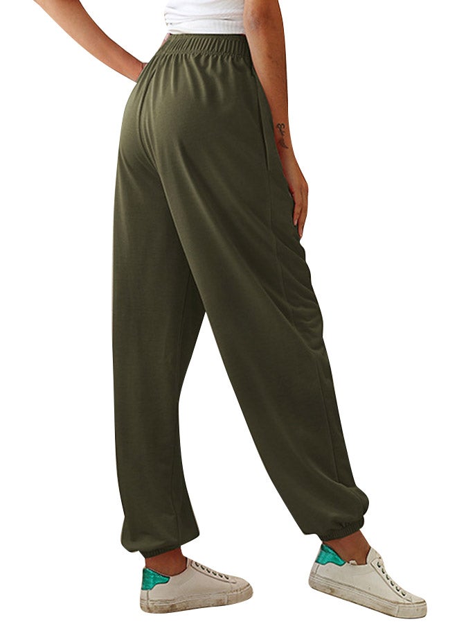 Elastic Ankle Loose Sports Sweatpants Green