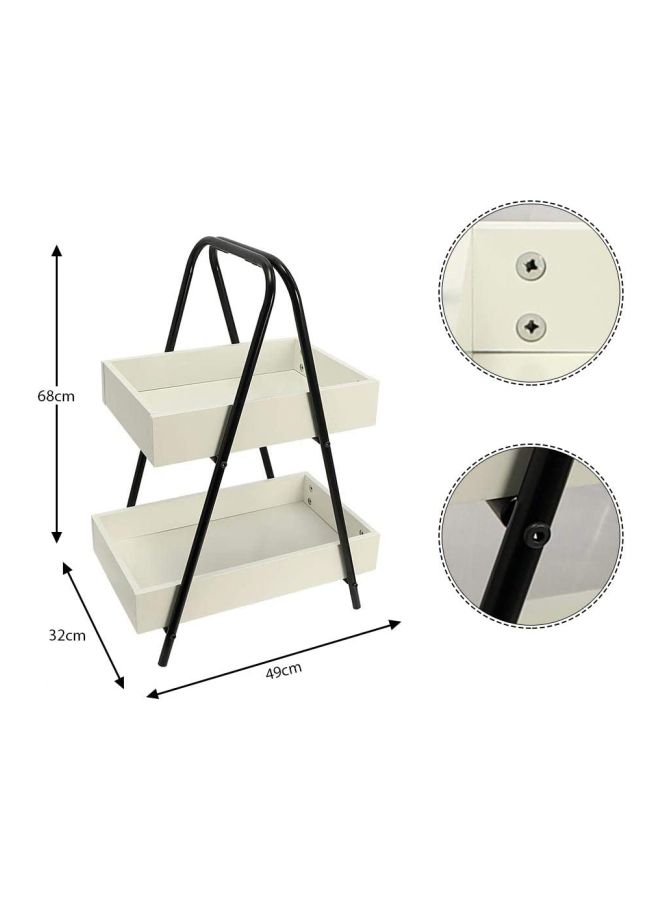 Yatai - 2-Tier Kitchen Storage Organizer White 49x32x68cm - Image 1