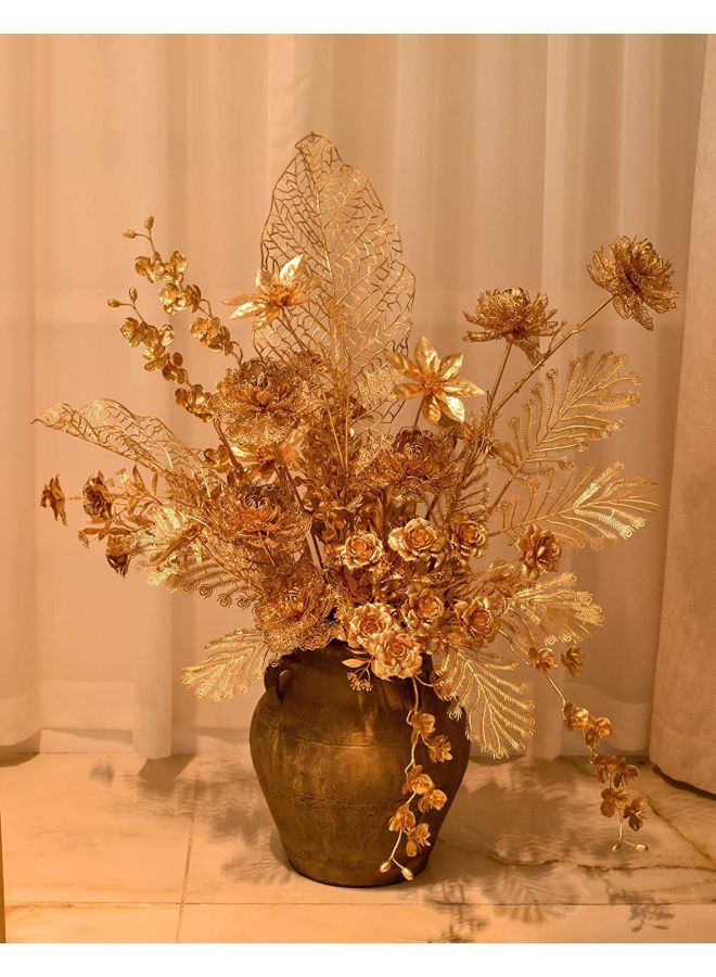 Artificial Decorative Banana Leaves Gold 103x23cm