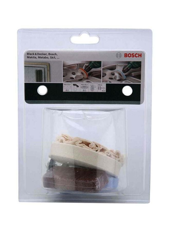 BOSCH Pack Of 3 Combi Polishing Accessory Set White/Brown