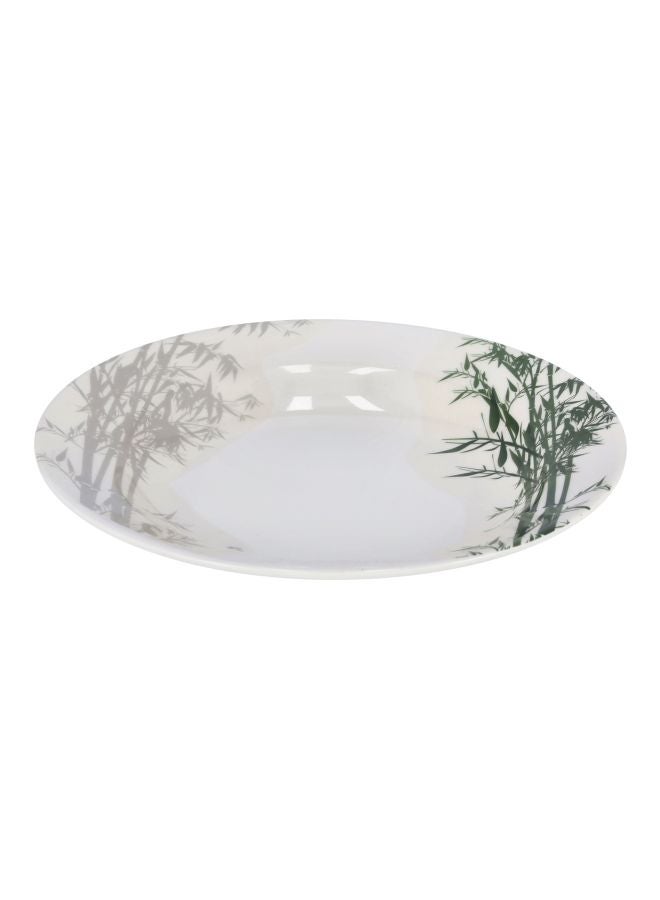 Melamine Soup Plate White With Green Floral Design 10inch 