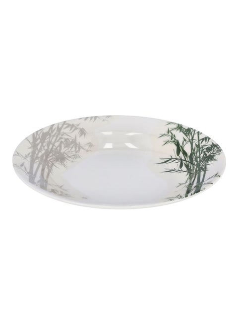 Melamine Soup Plate White With Green Floral Design 10inch