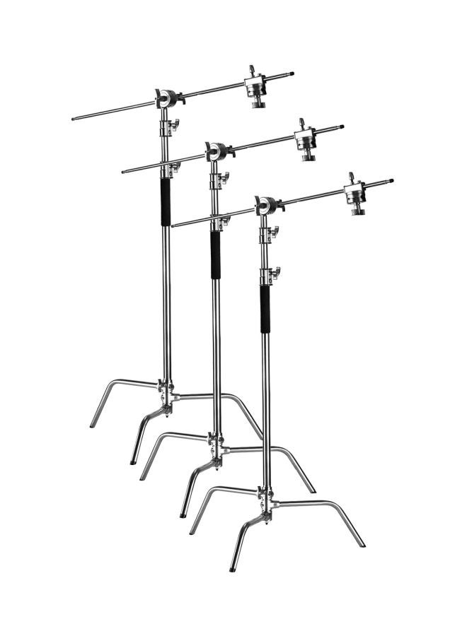 Coopic Pack Of 3 Pro Stainless Steel Reflector C-Stand Silver  - Image 1