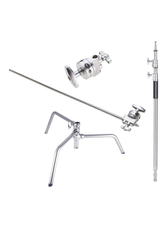 Coopic Heavy Duty Master C-Stand With Sliding Leg Turtle Fold Base Silver  - Image 2