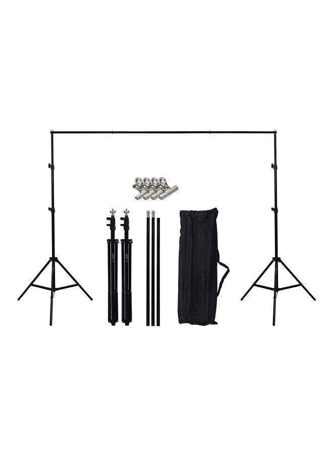 Coopic - Photography Backdrop Stand With Clips And Carrying Bag Black/Silver - Image 1