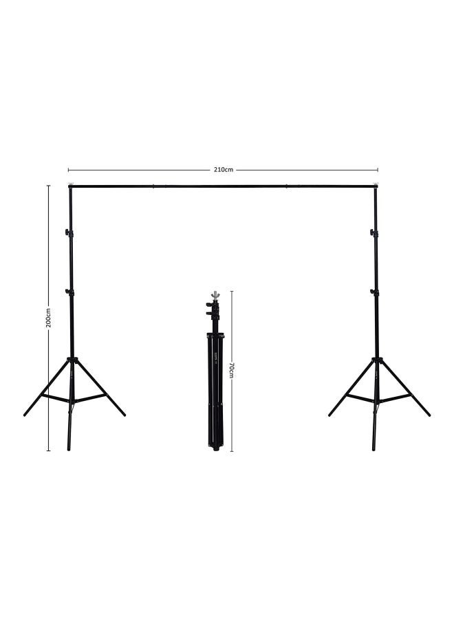 Coopic - Photography Backdrop Stand With Clips And Carrying Bag Black/Silver - Image 1