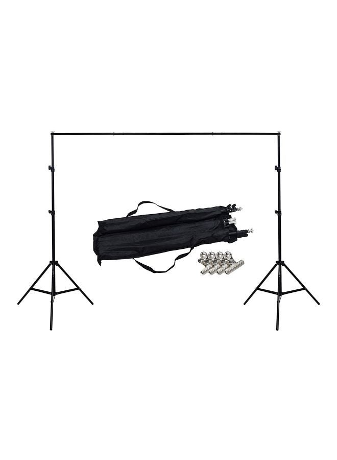 Coopic - Photography Backdrop Stand With Clips And Carrying Bag Black/Silver - Image 1
