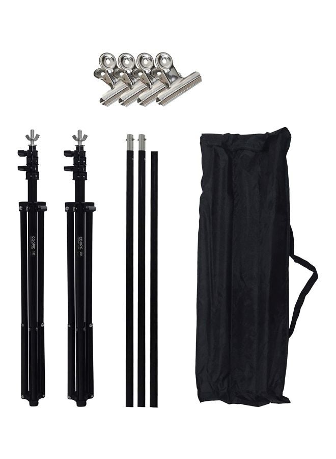 Coopic - Photography Backdrop Stand With Clips And Carrying Bag Black/Silver - Image 1