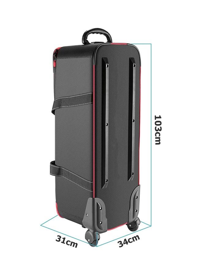 Coopic Photo Studio Equipment Carrying Trolley Case Black/Red - Image 2