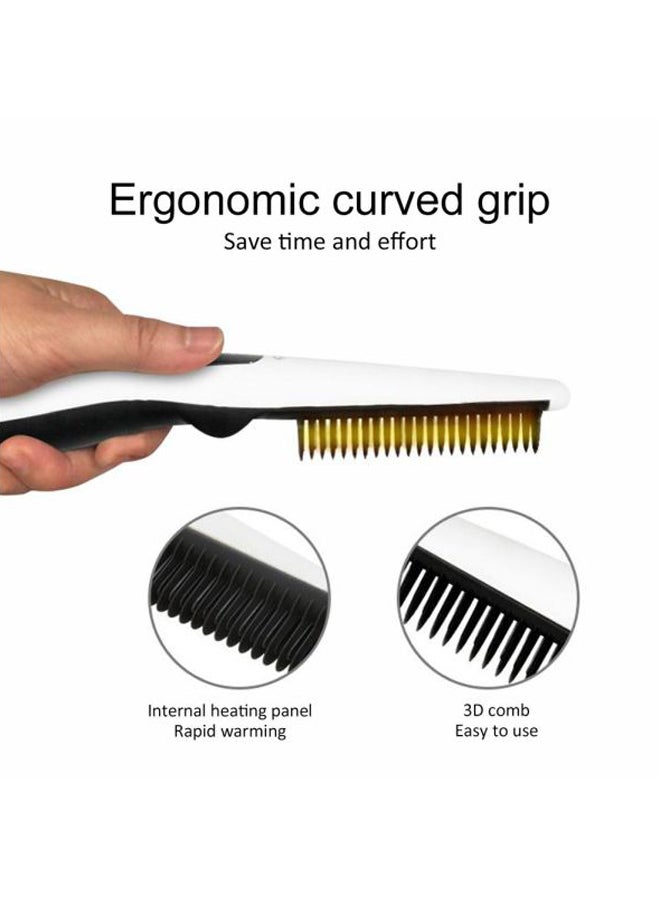 V2 Quick Beard And Hair Straightening Brush White/Black 0.5x8x5cm - Image 4