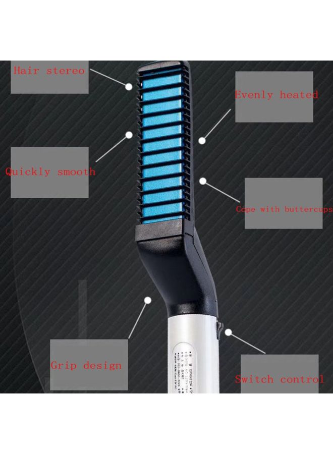 مشط تصفيف الشعر بتصميم متعدد الوظائف أسود/فضي - Image 5