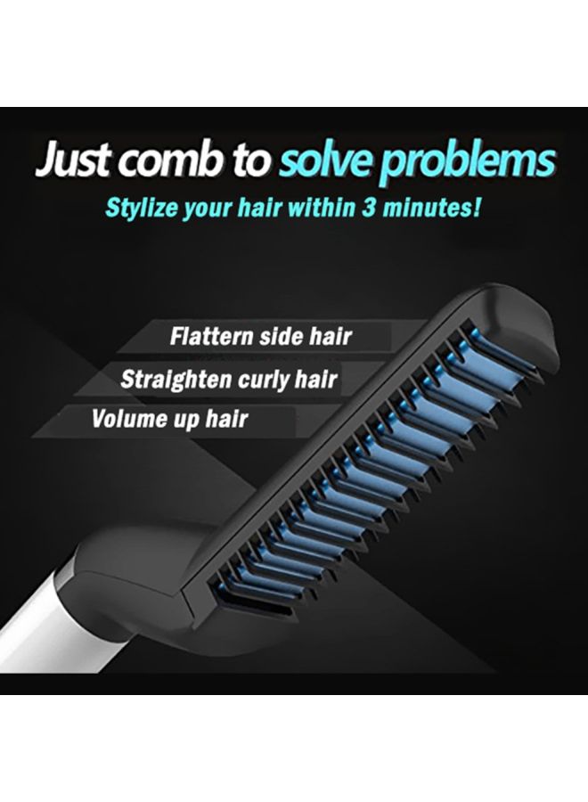 مشط تصفيف الشعر بتصميم متعدد الوظائف أسود/فضي - Image 4