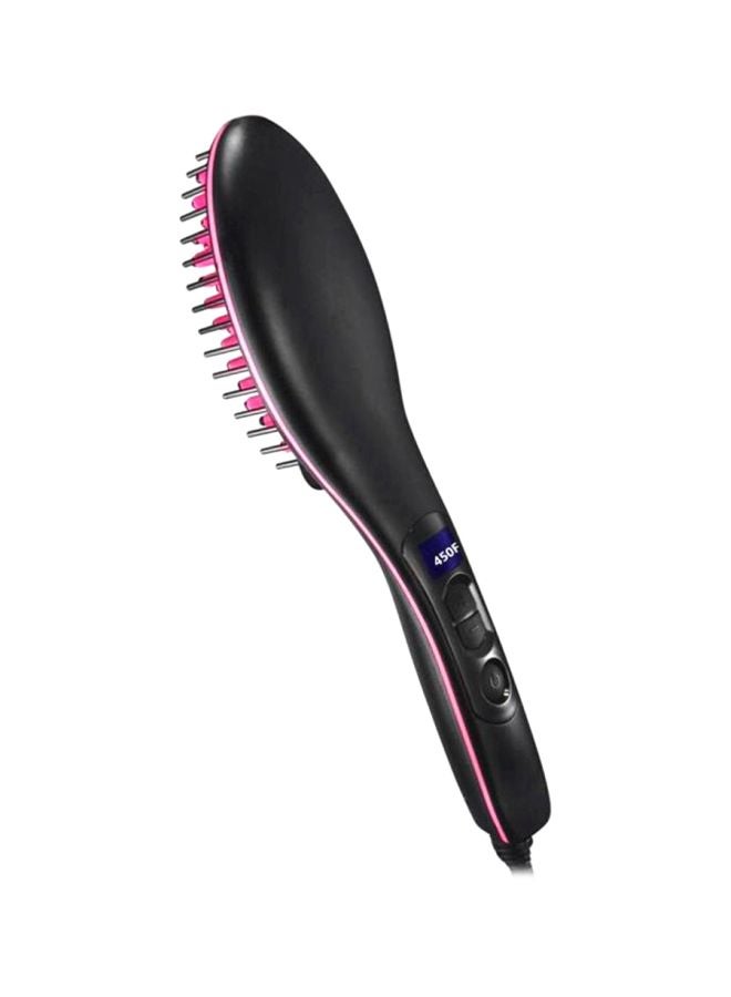 Hair Straightening Brush Black/Pink 0.5x11x6cm - Image 1