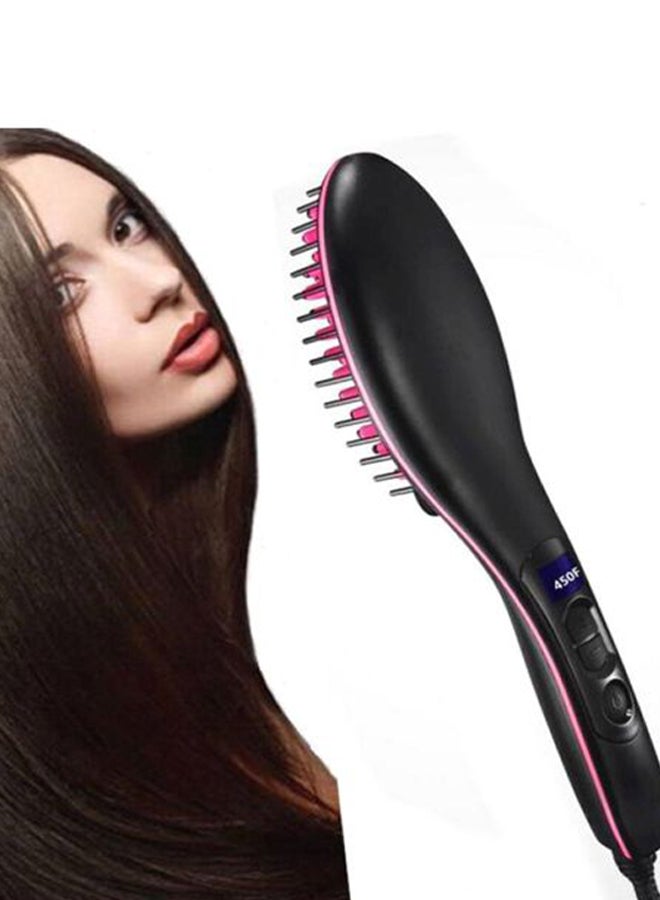 Hair Straightening Brush Black/Pink 0.5x11x6cm - Image 4