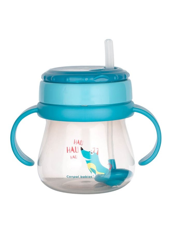 Innovative Cup With Flip-Top Straw