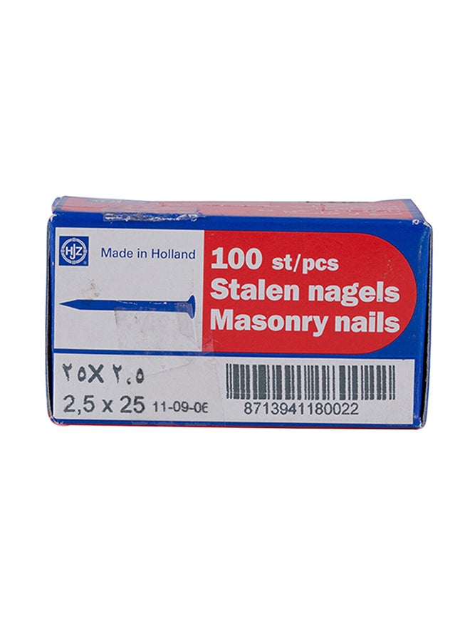 إم كاتس مسامير فولاذية من هولندا، عبوة مكونة من 100 قطعة فضي - Image 1