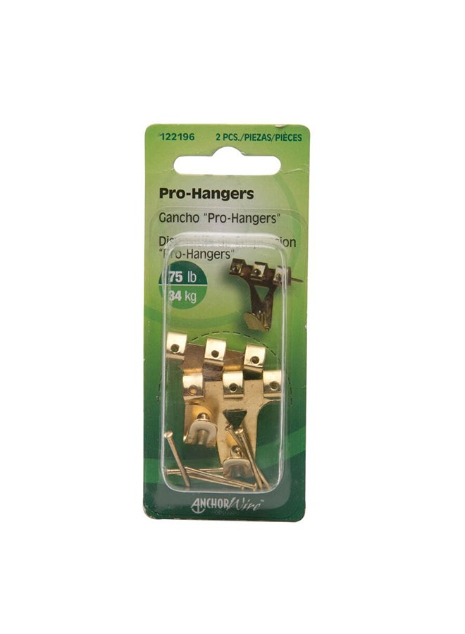 Hillman Pro-Hanger Pack Of 2 Gold 