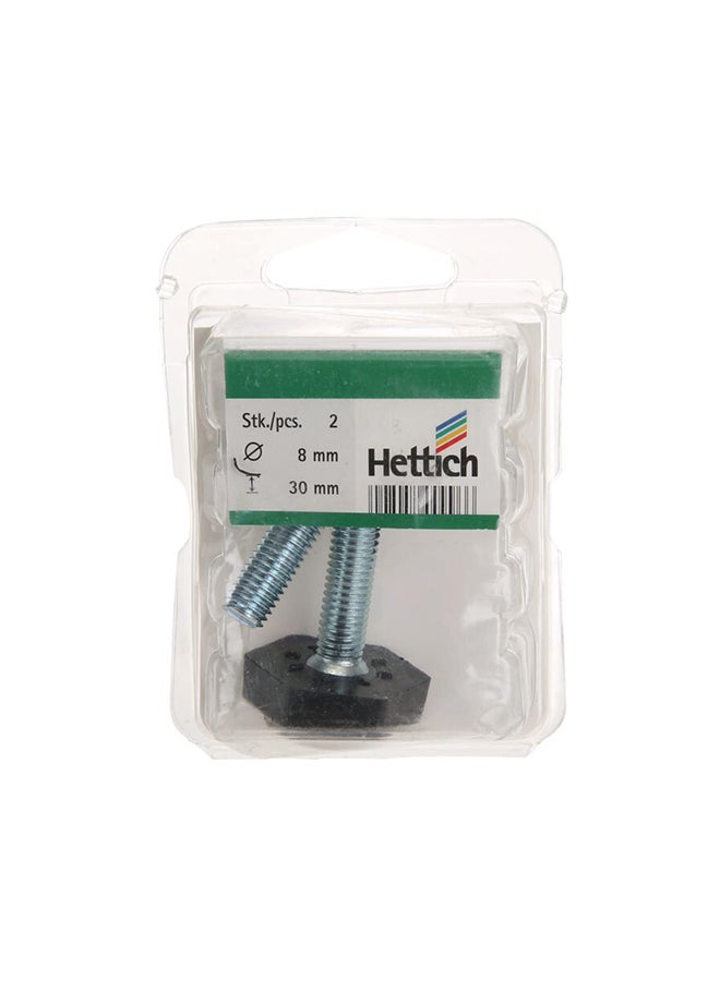 2-Piece Shelf Level Screw Silver