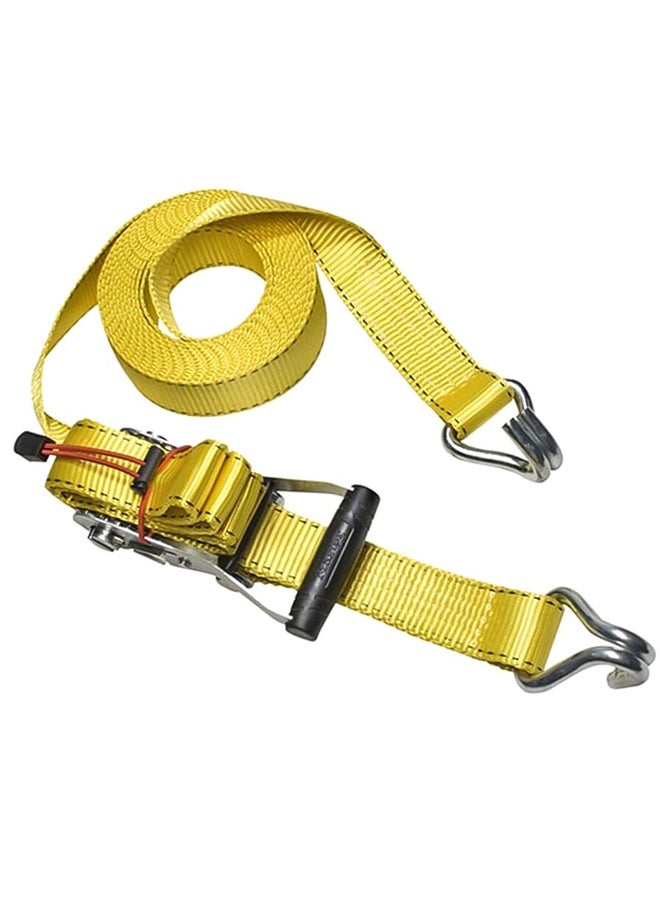 Master Lock Ratchet Tie Down With J-Hooks Yellow/Black 825cm - Image 2