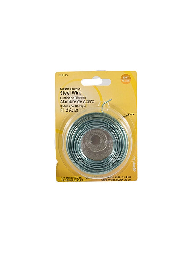 Hillman Plastic Coated Steel Wire Silver 15.2meter 