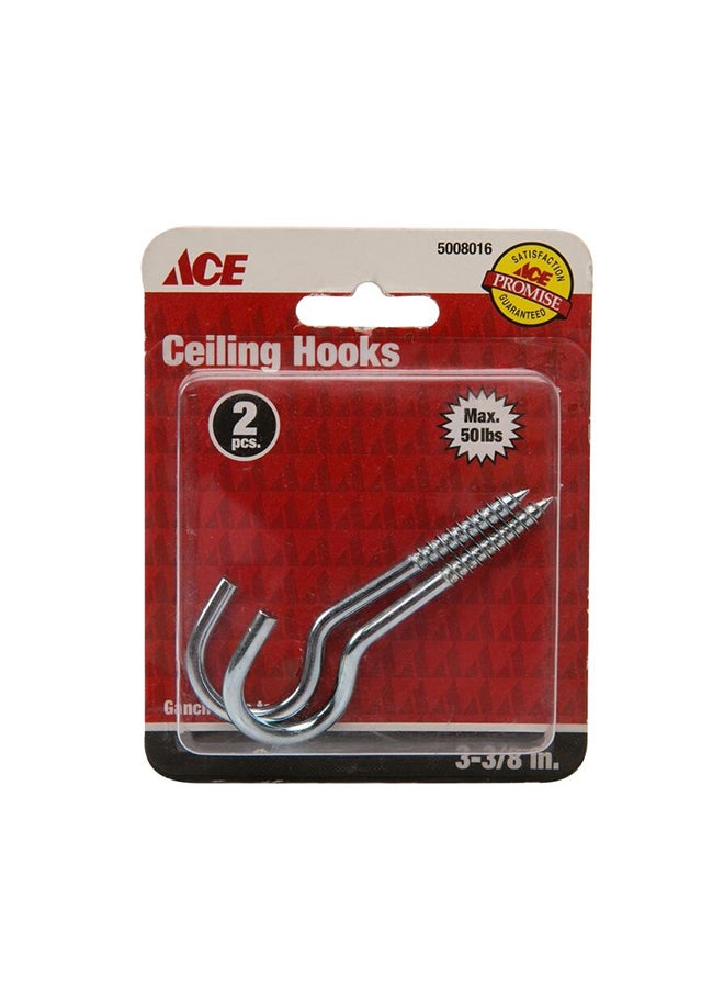 ACE 2-Piece Ceiling Hooks Silver 