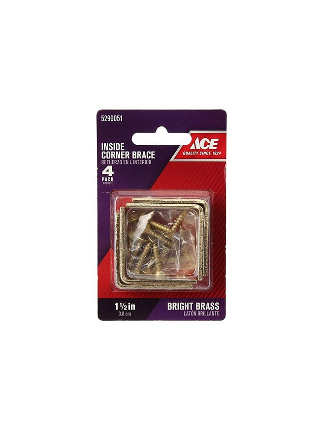 ACE Inside Corner Br (4 cm, Pack Of 4) Gold 